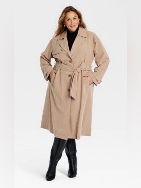 Ava & Viv Jackets & Blazers - Ava & Viv Tan Lightweight Trench Coat, Size 1X - NWT